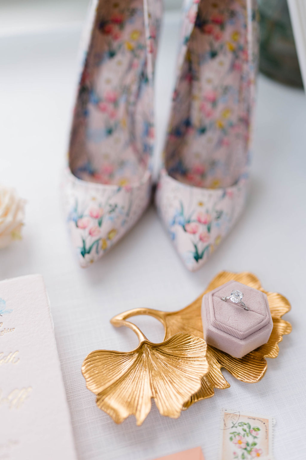 Newport Vineyards Wedding | Rhode Island Photography By Caprio Captured Light And Airy | Pink bridal heels
