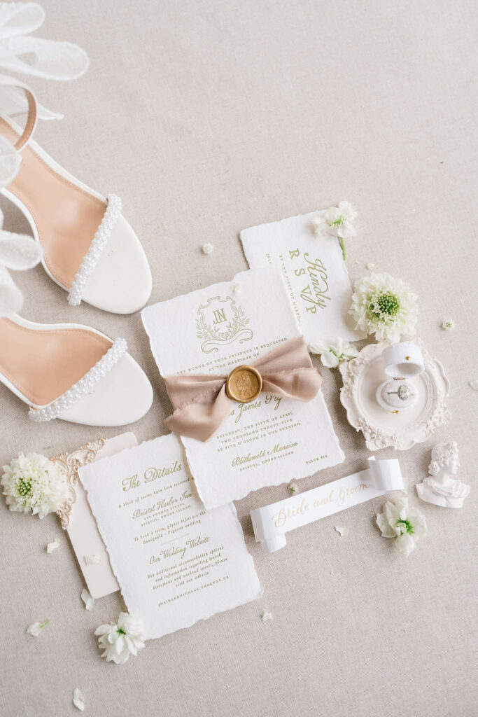 Blithewold Wedding | Rhode Island Wedding Photographer | Blush invitation suite