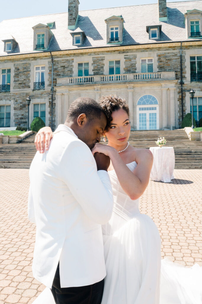 Aldrich Mansion Wedding | Bride and groom held hands at Aldrich Mansion