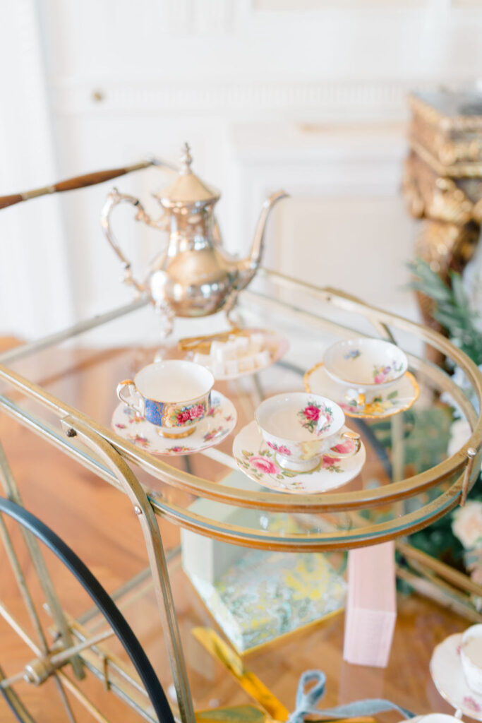 Aldrich Mansion Wedding | Floral tea cups